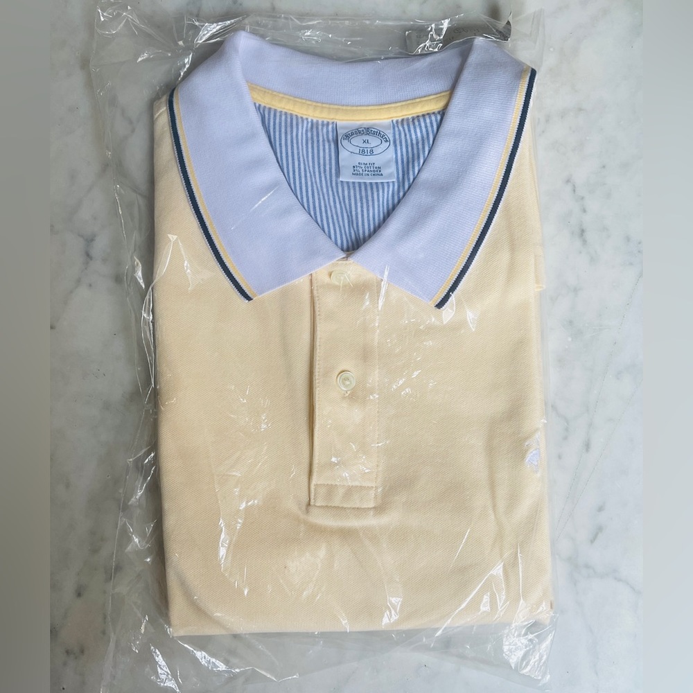 Size XL Brooks Brothers Polo Shirt Slim Fit- Yellow